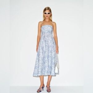 Reformation Light Blue Floral Midi Dress